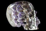 Realistic, Carved Chevron Amethyst Skull #116370-4